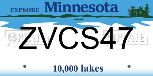ZVCS47 Minnesota License Plate