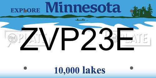 ZVP23E Minnesota License Plate