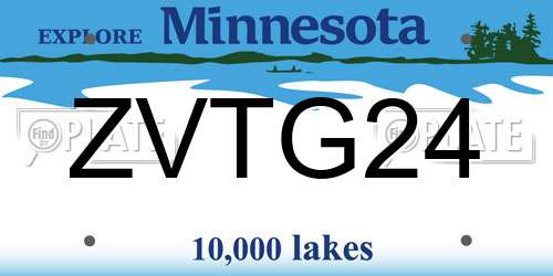 ZVTG24 Minnesota License Plate