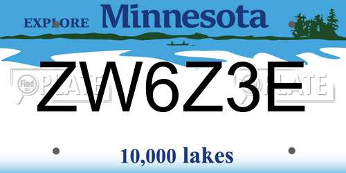 ZW6Z3E Minnesota License Plate