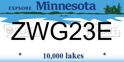 ZWG23E Minnesota License Plate