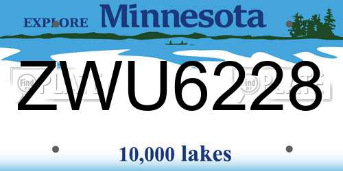 ZWU6228 Minnesota License Plate