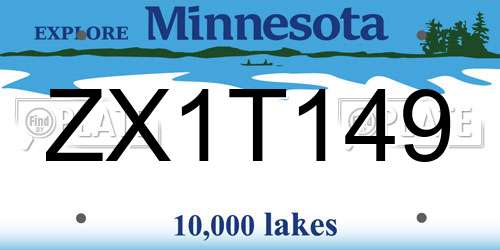 ZX1T149 Minnesota License Plate