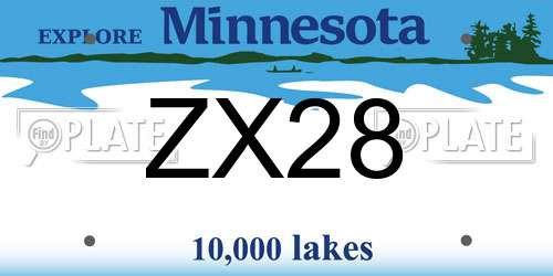 ZX28 Minnesota License Plate