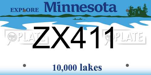 ZX411 Minnesota License Plate
