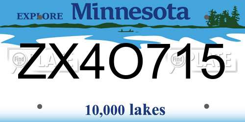 ZX4O715 Minnesota License Plate