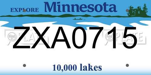 ZXA0715 Minnesota License Plate