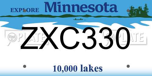 ZXC330 Minnesota License Plate