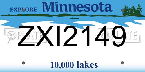 ZXI2149 Minnesota License Plate