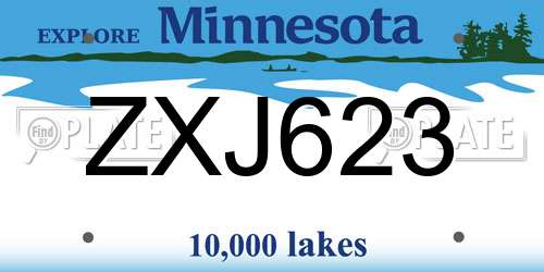 ZXJ623 Minnesota License Plate
