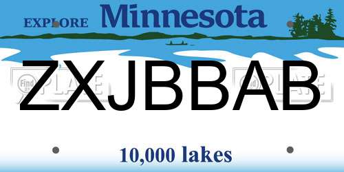 ZXJBBAB Minnesota License Plate