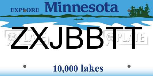 ZXJBBTT Minnesota License Plate