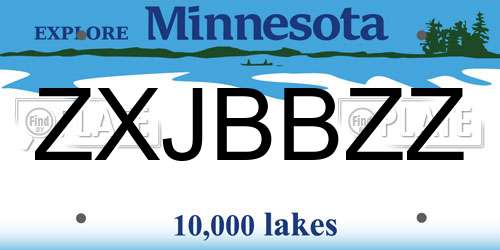 ZXJBBZZ Minnesota License Plate