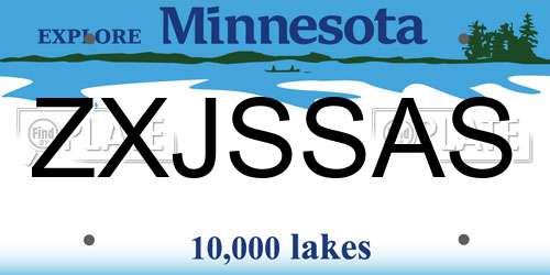 ZXJSSAS Minnesota License Plate