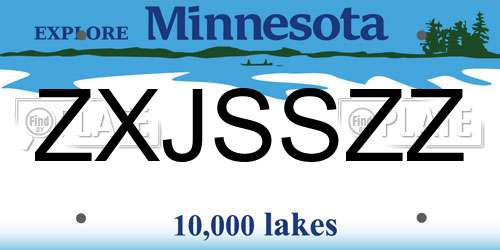 ZXJSSZZ Minnesota License Plate
