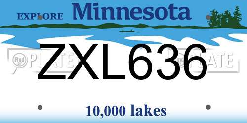 ZXL636 Minnesota License Plate