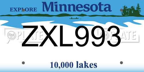 ZXL993 Minnesota License Plate