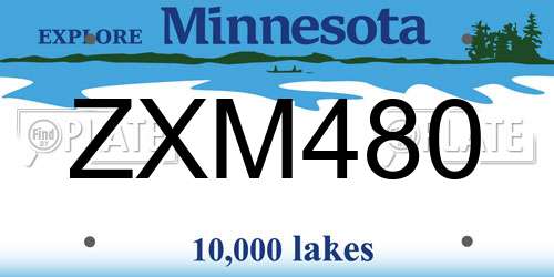 ZXM480 Minnesota License Plate