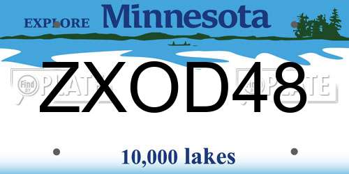 ZXOD48 Minnesota License Plate