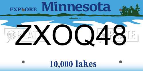ZXOQ48 Minnesota License Plate