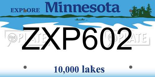 ZXP602 Minnesota License Plate