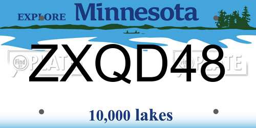 ZXQD48 Minnesota License Plate