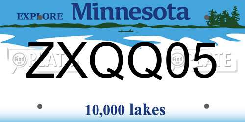 ZXQQ05 Minnesota License Plate