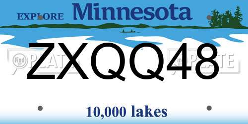 ZXQQ48 Minnesota License Plate