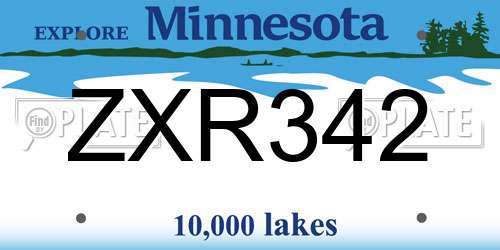 ZXR342 Minnesota License Plate
