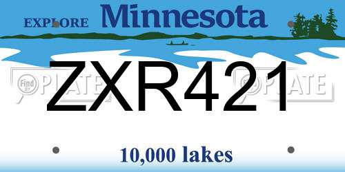 ZXR421 Minnesota License Plate