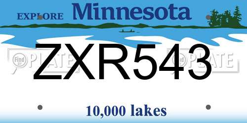 ZXR543 Minnesota License Plate
