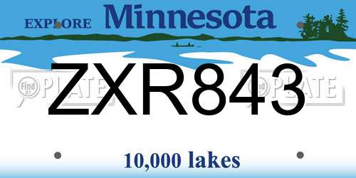 ZXR843 Minnesota License Plate