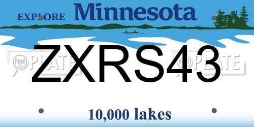 ZXRS43 Minnesota License Plate