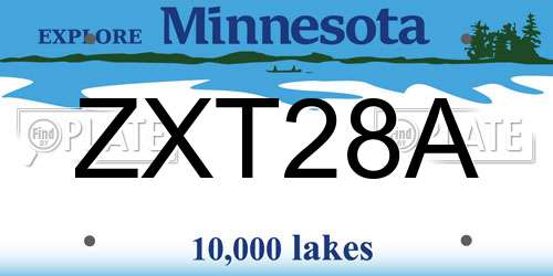 ZXT28A Minnesota License Plate