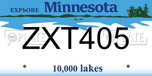 ZXT405 Minnesota License Plate