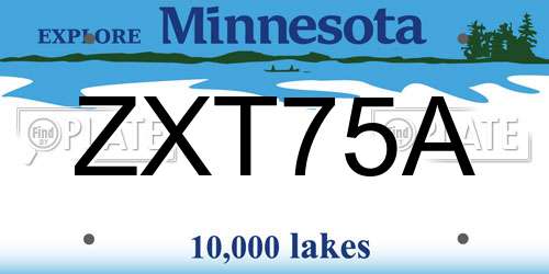 ZXT75A Minnesota License Plate