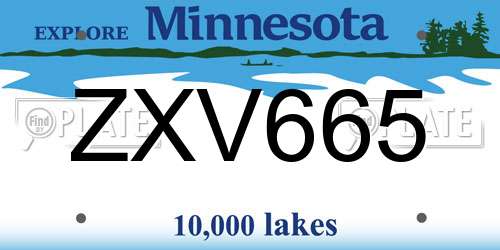 ZXV665 Minnesota License Plate