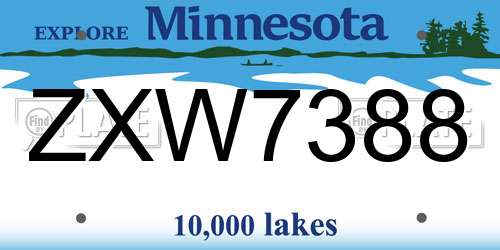 ZXW7388 Minnesota License Plate