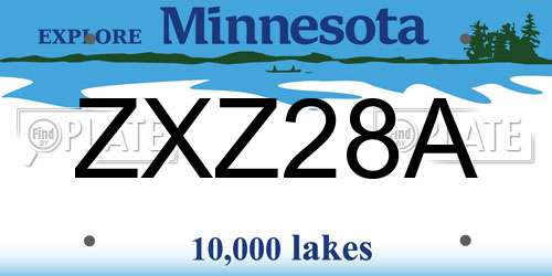 ZXZ28A Minnesota License Plate
