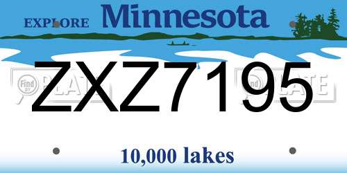 ZXZ7195 Minnesota License Plate