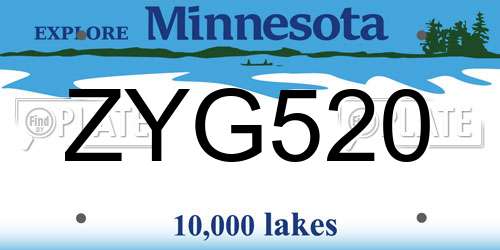 ZYG520 Minnesota License Plate