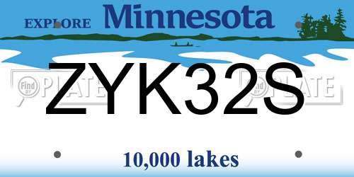 ZYK32S Minnesota License Plate