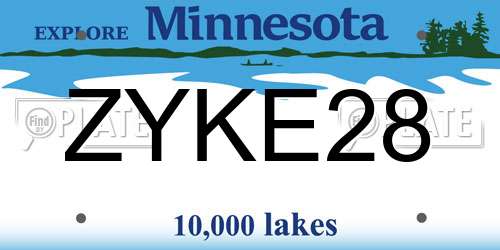 ZYKE28 Minnesota License Plate