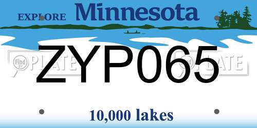 ZYP065 Minnesota License Plate