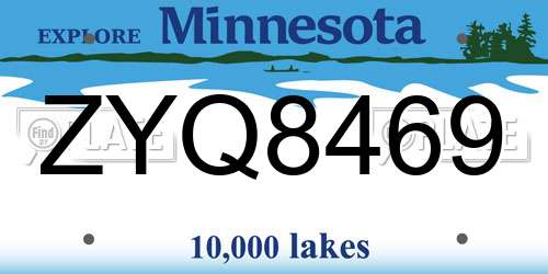 ZYQ8469 Minnesota License Plate