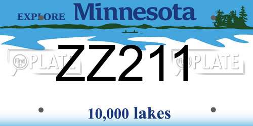 ZZ211 Minnesota License Plate