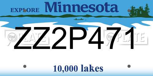 ZZ2P471 Minnesota License Plate