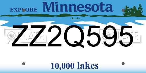 ZZ2Q595 Minnesota License Plate