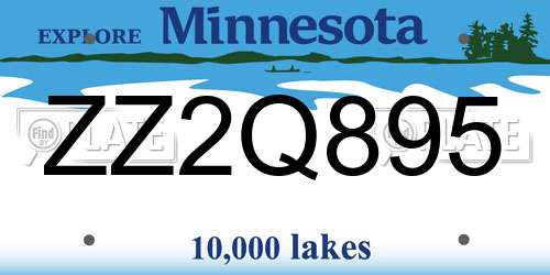 ZZ2Q895 Minnesota License Plate