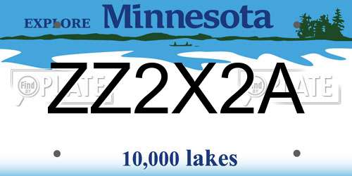 ZZ2X2A Minnesota License Plate